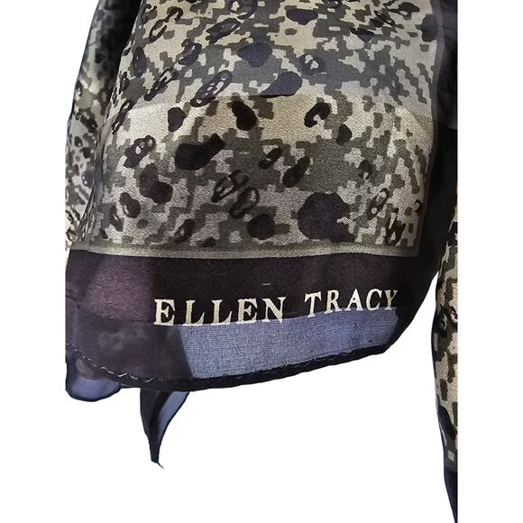 Ellen Tracy 100% Silk Colors of Brown Scarf - Picture 3 of 5